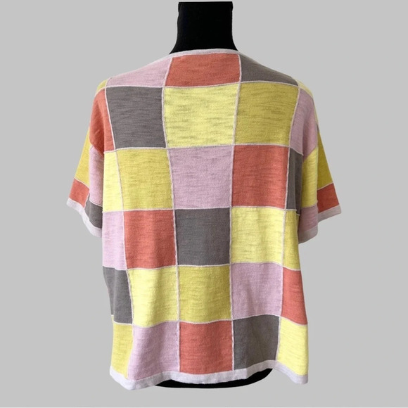 Mansted Ice-tea Lemon Checked Short  Sleeve Top - Picture 2 of 13
